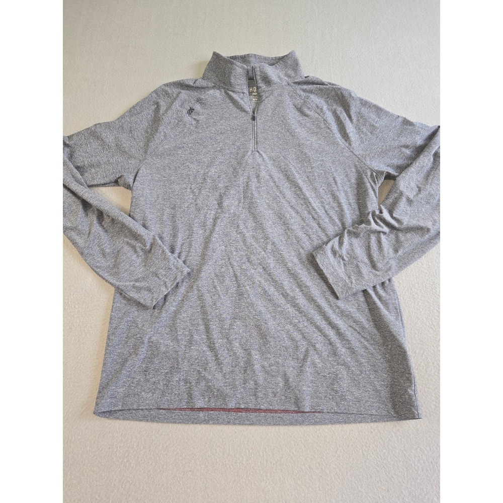 Rhone Quarter-Zip Pullover Mens Medium Gray Heathered Performance Stretch Active